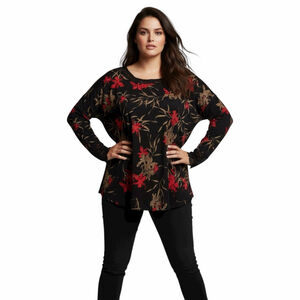 Catherines Women Lace Tunic Blouse 2X Floral Oversized Stretch Comfy Mature Boho